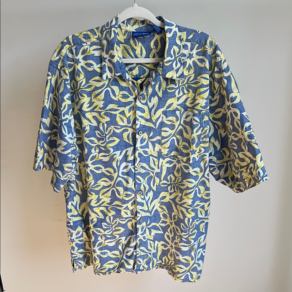 Ocean Pacific Yellow Pattern Chambray Shirt